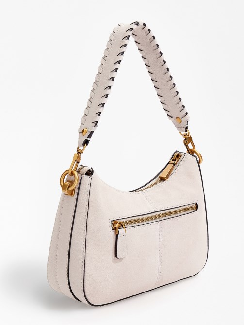 حقيبة كتف صغيرة بيضاء الجلد المدبوغ من Kaoma Guess