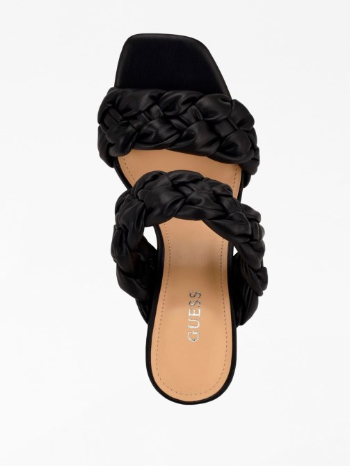 حذاء مفتوح بكعب هارلي أسود من Guess