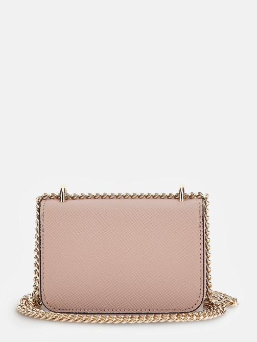 Alexie Saffiano Micro Crossbody Bag Pink Guess