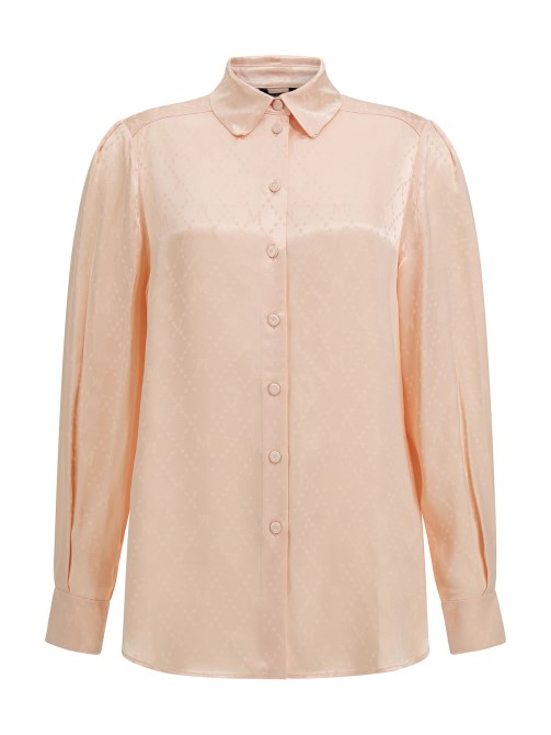 الوردي Marciano في جميع أنحاء قميص الشعار Guess