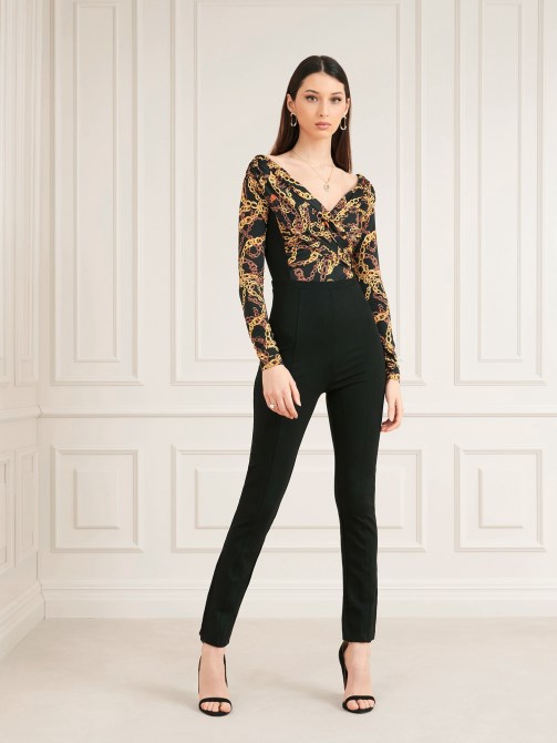جمبسوت أسود بطبعة سلسلة Marciano Guess