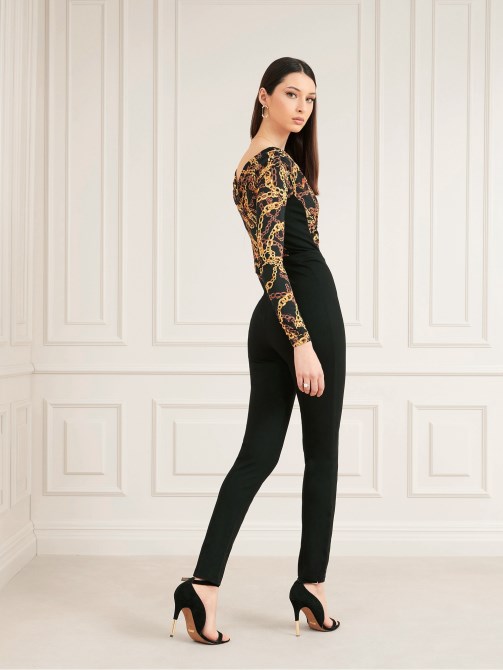 جمبسوت أسود بطبعة سلسلة Marciano Guess