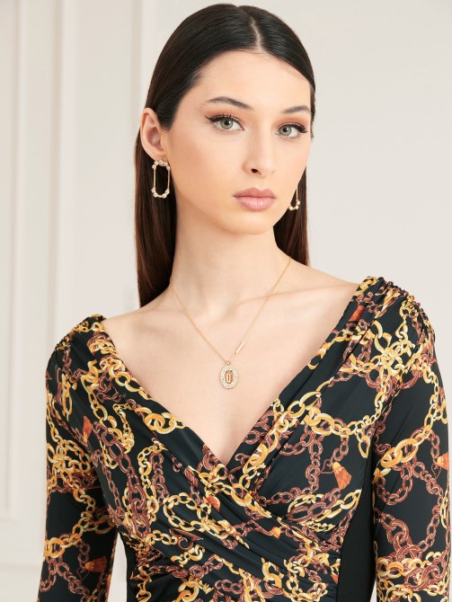 جمبسوت أسود بطبعة سلسلة Marciano Guess