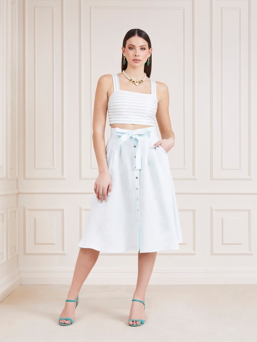 بلوزة مخططة باللون الأزرق الفاتح من Guess Marciano