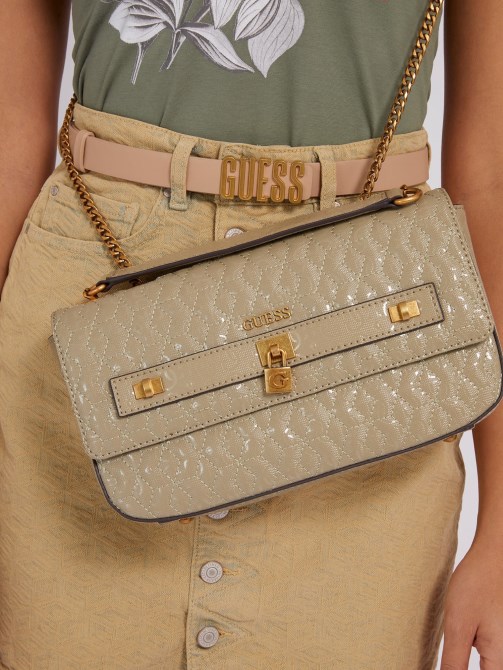 كروس بودي بشعار Isidora G Shine باللون الأخضر من Guess