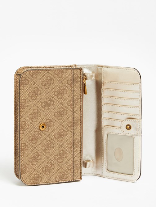 جراب موبايل Guess Laurel باللون البيج مزود بحزام
