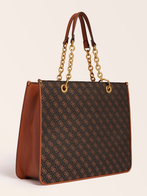 بني غامق Guess Aileen 4g Logo Shopper
