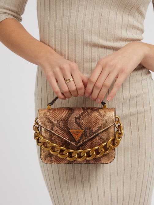 وارتفع الذهب Retour الثعبان طباعة حقيبة يد صغيرة Guess