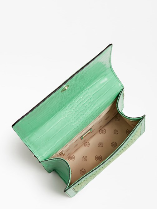 Abey Raffia Mini Crossbody Bag Green Guess