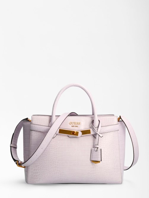 حقيبة يد Guess Lilac Enisa Croc بطبعة جلد التمساح