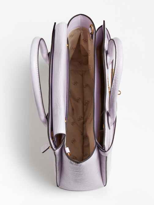 حقيبة يد Guess Lilac Enisa Croc بطبعة جلد التمساح