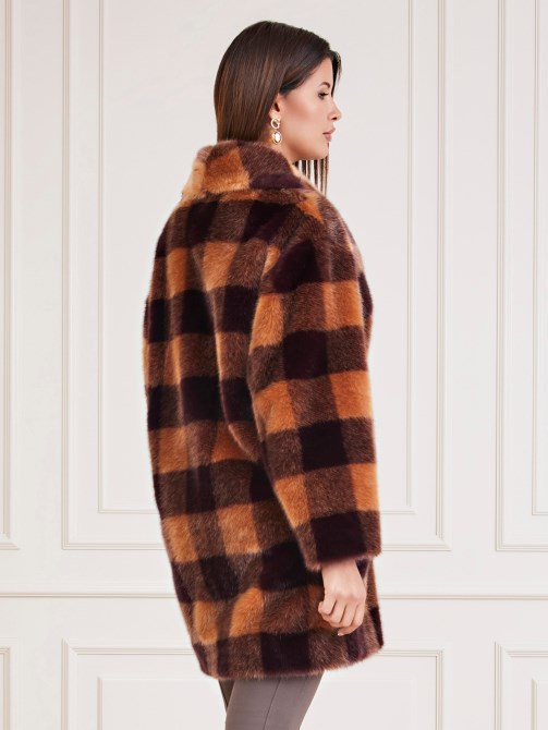 معطف فرو صناعي من جيس مارسيانو بني متعدد الألوان