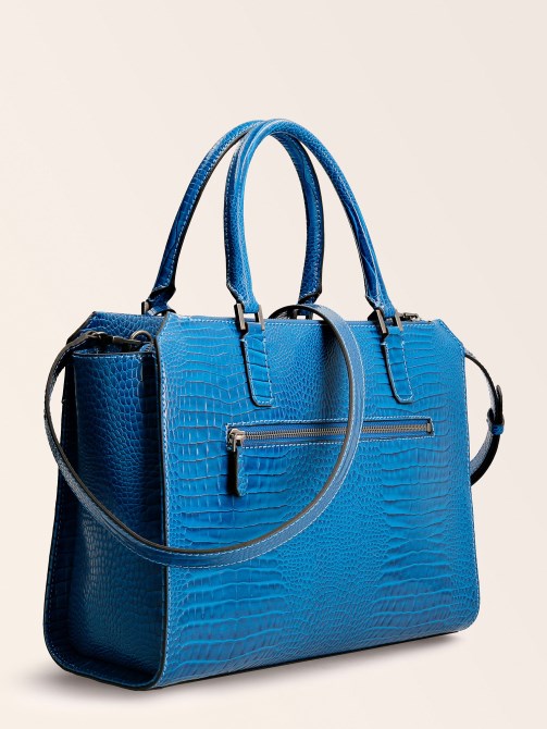 Guess Raffie Croc طباعة حقيبة يد زرقاء