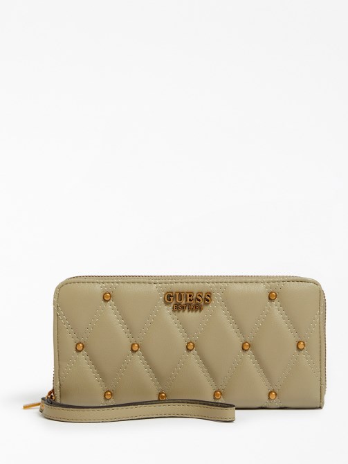 محفظة تريانا ماكسي مبطن باللون الأخضر Guess