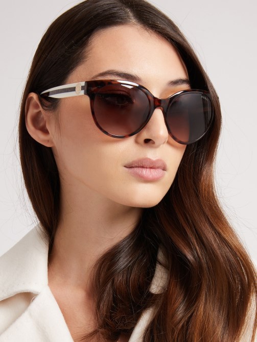 نظارة شمسية مستديرة بني موديل Guess