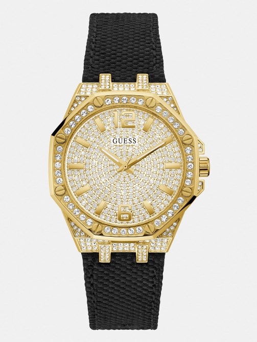 ساعة انالوج كريستال ازرق Guess
