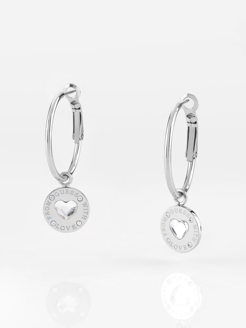 أقراط فضية من Guess-with-love
