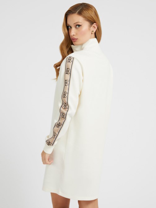 فستان أبيض من Guess بشعار جانبي