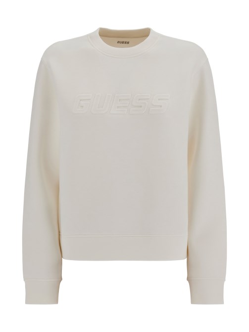 كنزة بيضاء بشعار أمامي Guess