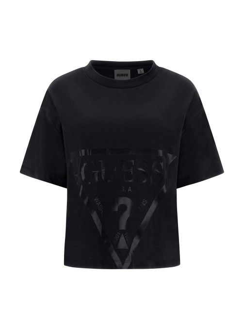 تيشيرت بشعار أمامي رمادي غامق Guess