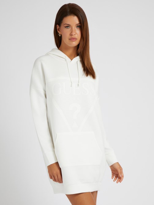 سويت شيرت أبيض بشعار أمامي Guess اتجاه جديد