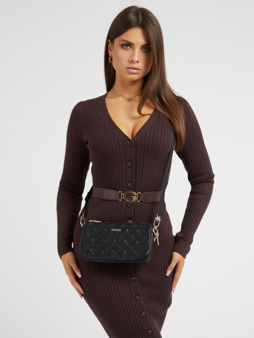 حقيبة كروس صغيرة بشعار لا فيم مزينة بشعار منقوش باللون الأسود من جيس