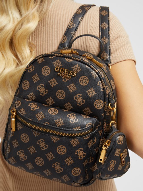 حقيبة ظهر بشعار الفاوانيا 4 جرام من هاوس بارتي باللون البني