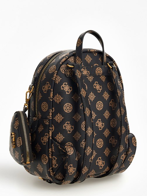 حقيبة ظهر بشعار الفاوانيا 4 جرام من هاوس بارتي باللون البني