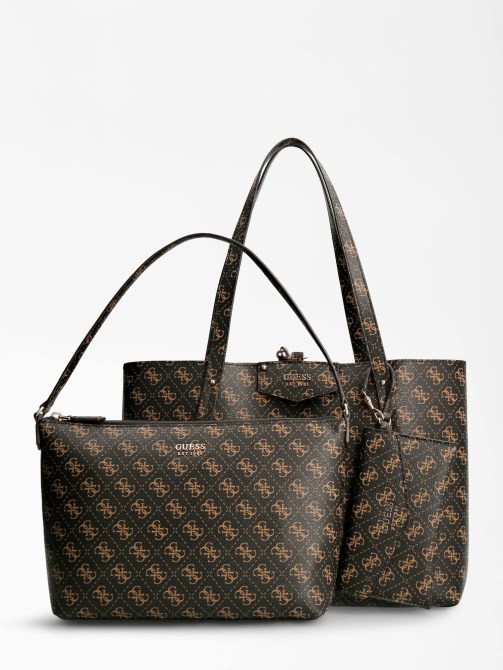 المتسوق Guess شعار 4g Brenton البني