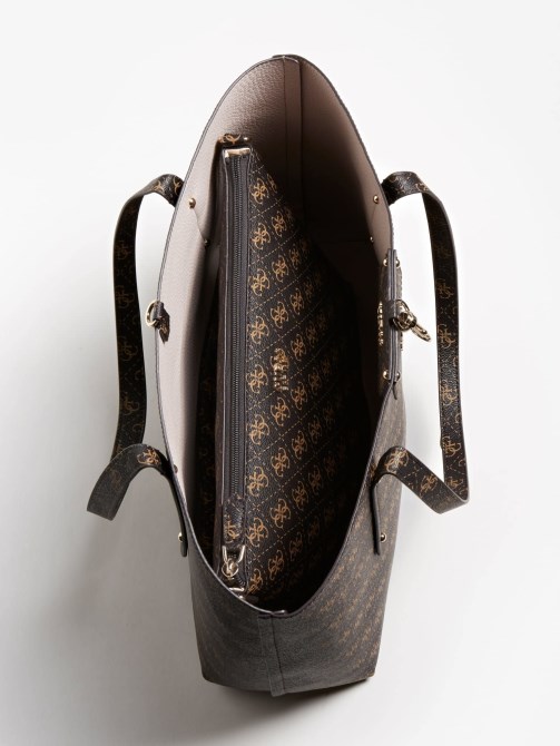 المتسوق Guess شعار 4g Brenton البني