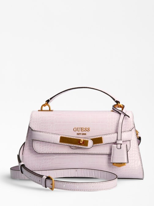 Enisa حقيبة يد بطبعة جلد التمساح أرجواني Guess