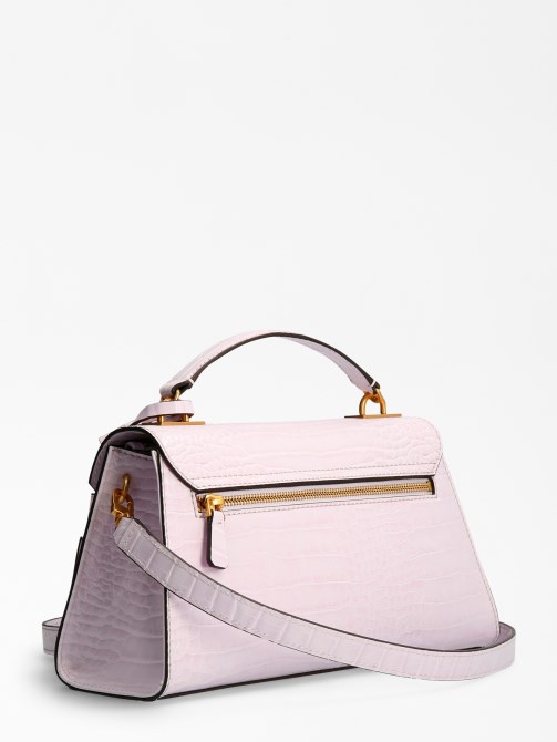 Enisa حقيبة يد بطبعة جلد التمساح أرجواني Guess