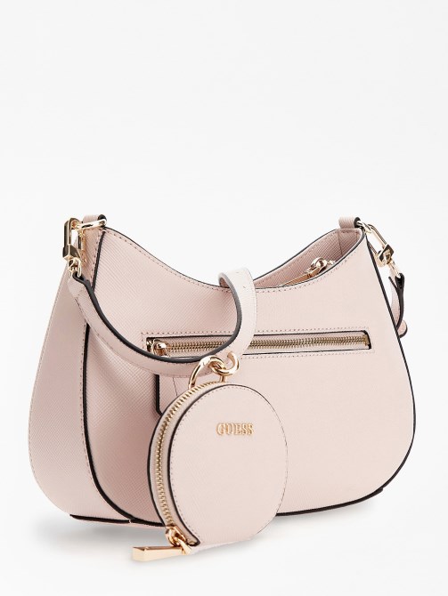 حقيبة كتف Alexie Saffiano Pink Guess