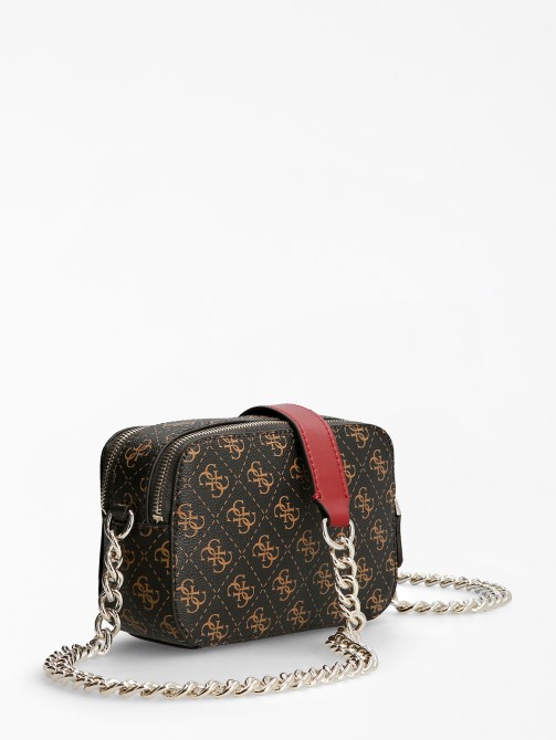 حقيبة كروس صغيرة بشعار 4g من Guess Noelle بنية اللون