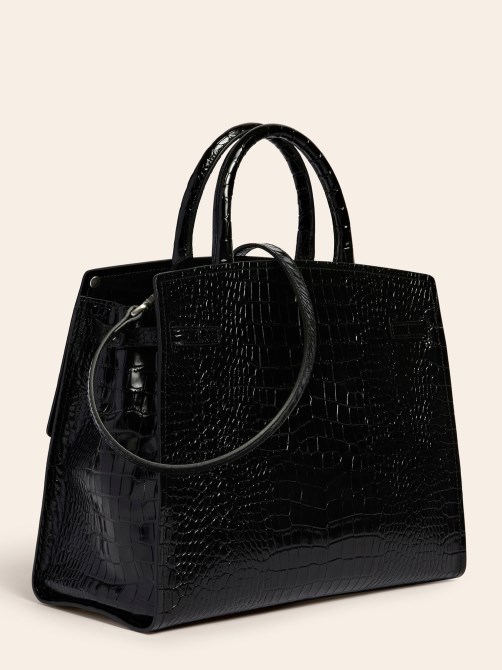 حقيبة جلدية حقيقية من ميغان لوكس سوداء من Guess