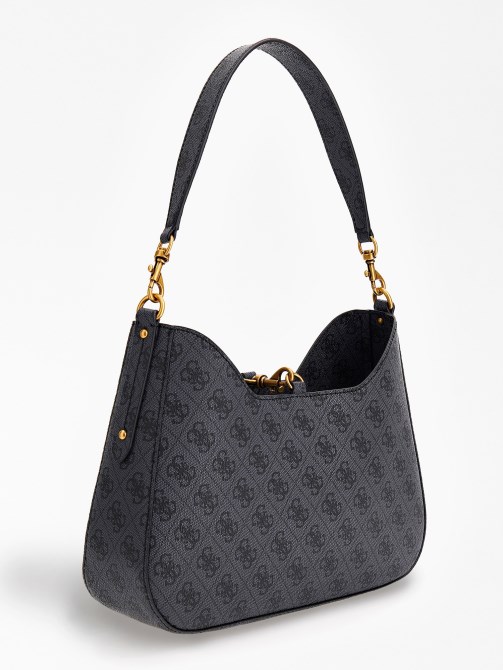 حقيبة يد باللون الرمادي Guess Eco Brenton 4g Logo Hobo