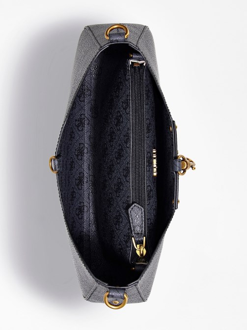 حقيبة يد باللون الرمادي Guess Eco Brenton 4g Logo Hobo