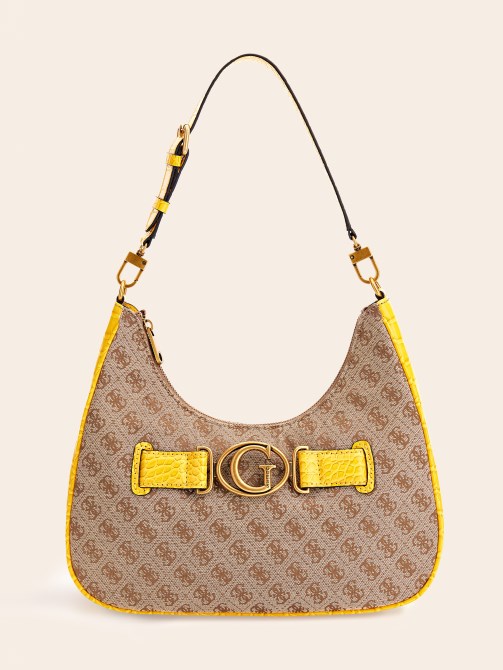 حقيبة صفراء Guess Aviana 4g Logo Hobo
