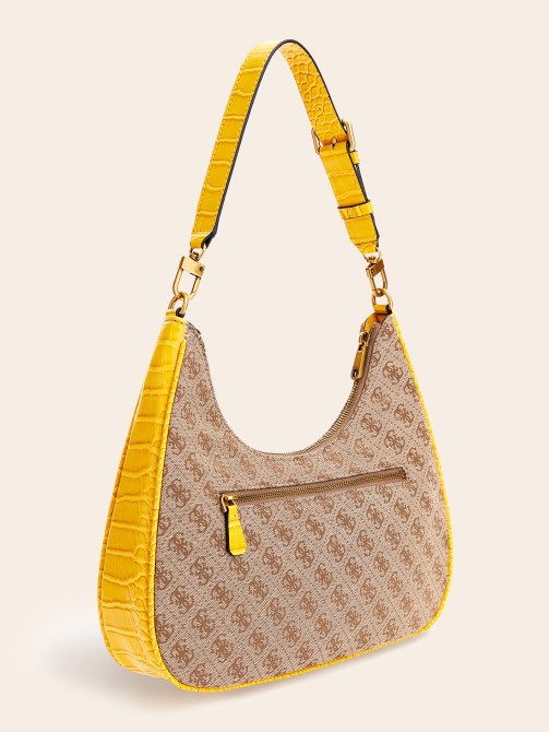 حقيبة صفراء Guess Aviana 4g Logo Hobo