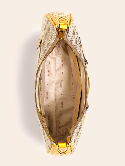 حقيبة صفراء Guess Aviana 4g Logo Hobo