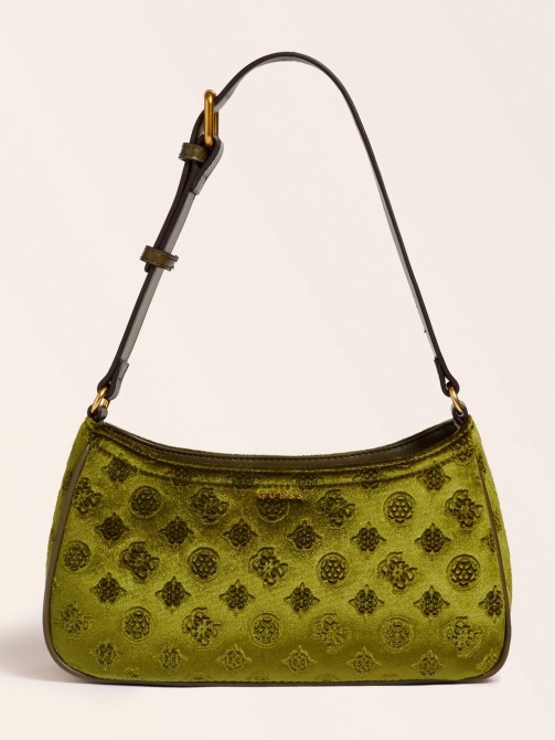 حقيبة كتف Kimi Velvet Green Guess