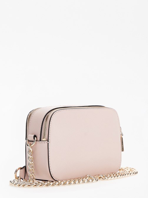Guess Alexie Saffiano Mini Crossbody وردي