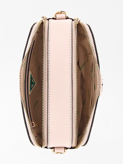 Guess Alexie Saffiano Mini Crossbody وردي