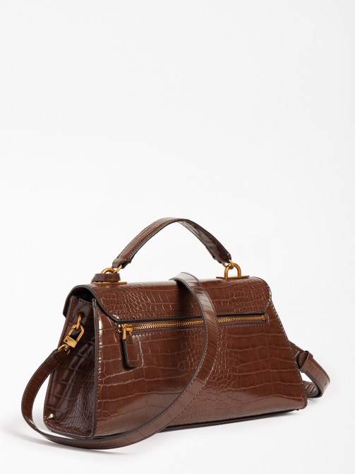 حقيبة يد بطبعة جلد التمساح Enisa بنية تخمين