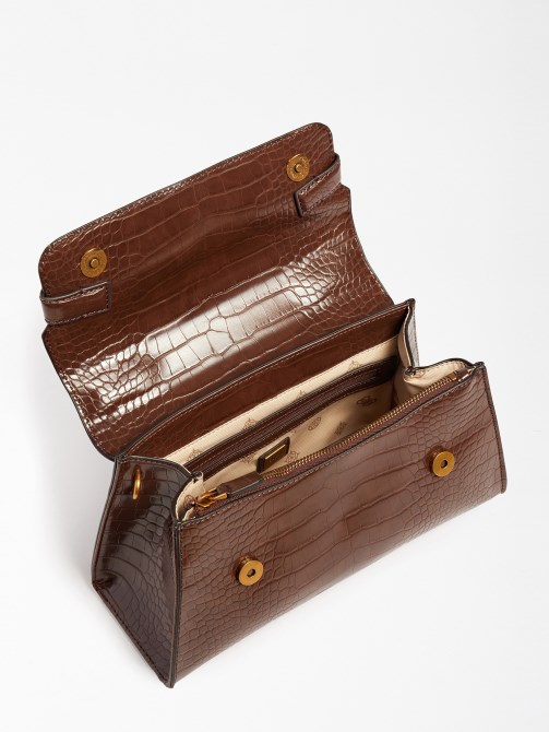 حقيبة يد بطبعة جلد التمساح Enisa بنية تخمين