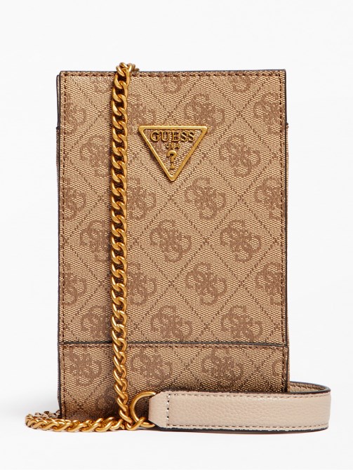 حقيبة كروس صغيرة بشعار Noelle 4g ​​brown Guess