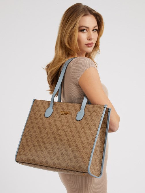 حقيبة كتف سيلفانا 4g بشعار أزرق فاتح Guess