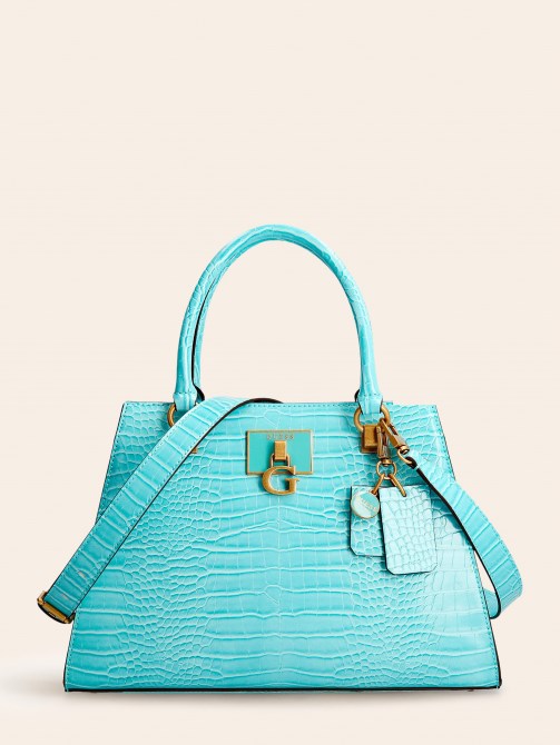 Stephi حقيبة يد بطبعة جلد التمساح Guess أزرق فاتح