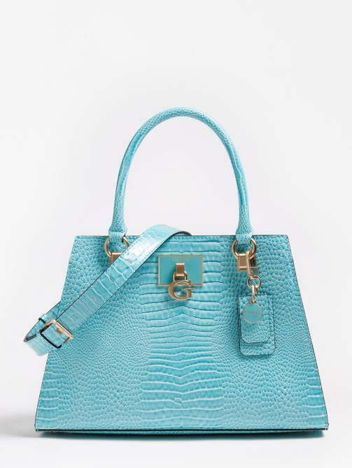 Stephi Croc طباعة حقيبة يد زرقاء فاتحة Guess