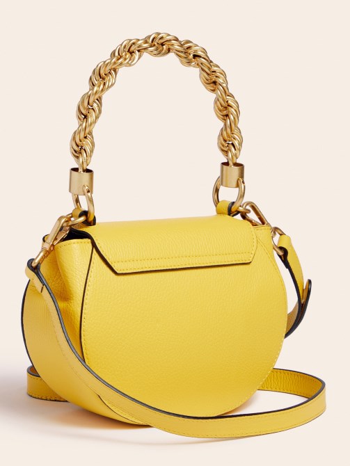 حقيبة يد صغيرة من الجلد الحقيقي عايدة أصفر Guess